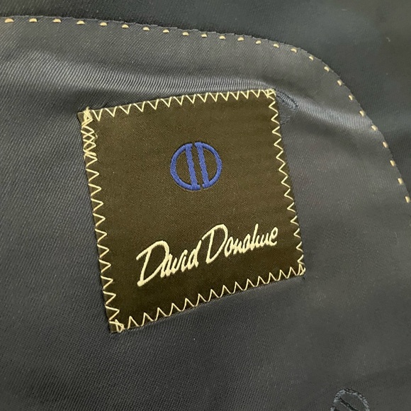David Donahue Luxury Super 150's Wool Ryan Suit Jacket in Navy Size 46 R - Picture 9 of 10